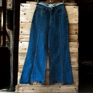 NWT Evidnt Garcia Fray Waist Wide Leg Jeans